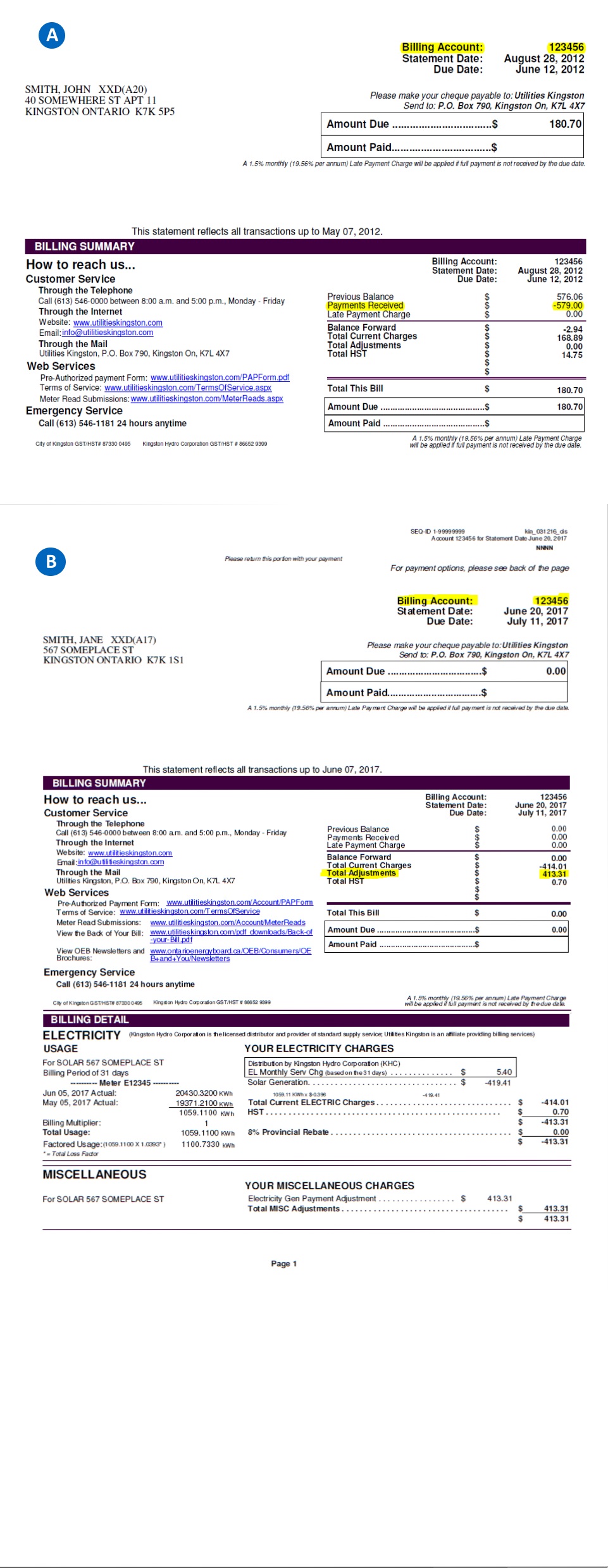 You can find your account number and last payment amount on your current bill. Please note that multiple payments will display as a single amount but you will need to use the last payment amount for your registration.